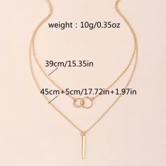 14K Gold filled circle lariat necklace - Picture 3 of 4